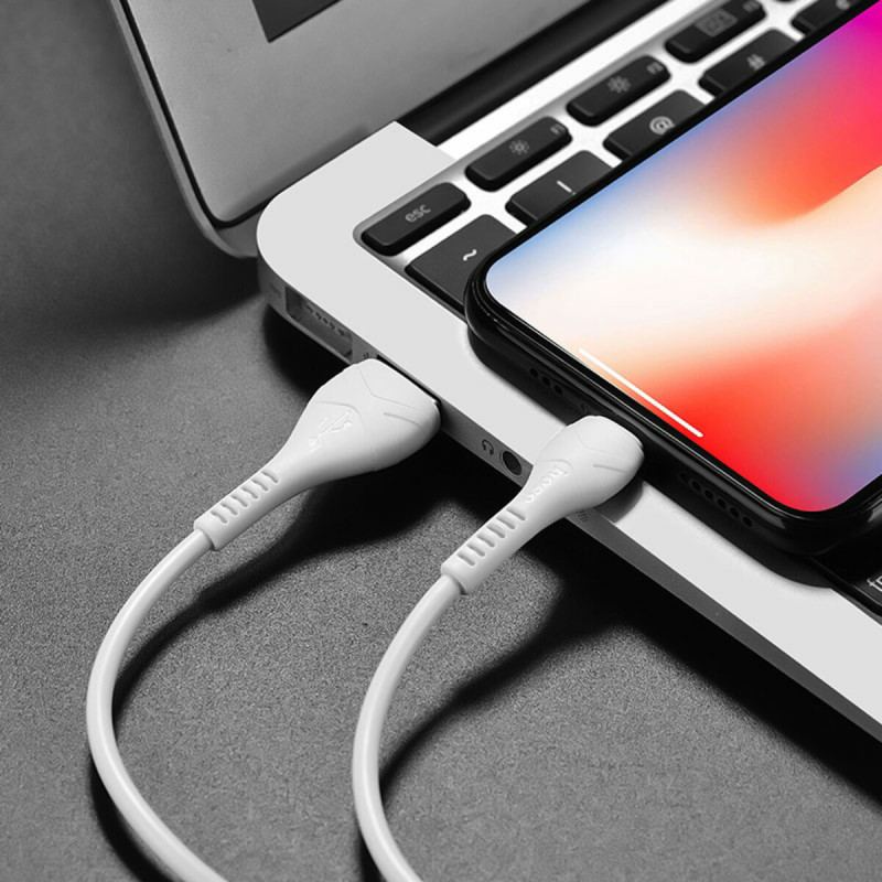 Кабель HOCO X37 USB to iP 2.4A, 1m, PVC, PVC connectors, White (6931474710499)