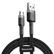 Кабель Baseus cafule Cable USB For Micro 2.4A 0.5M Gray+Black (CAMKLF-AG1)