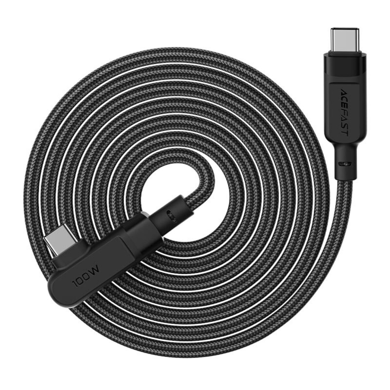 Кабель ACEFAST C5-03 Type-C to Type-C 5A, 100W, 2m, nylon, zinc connectors, Black (AFC5-03B)