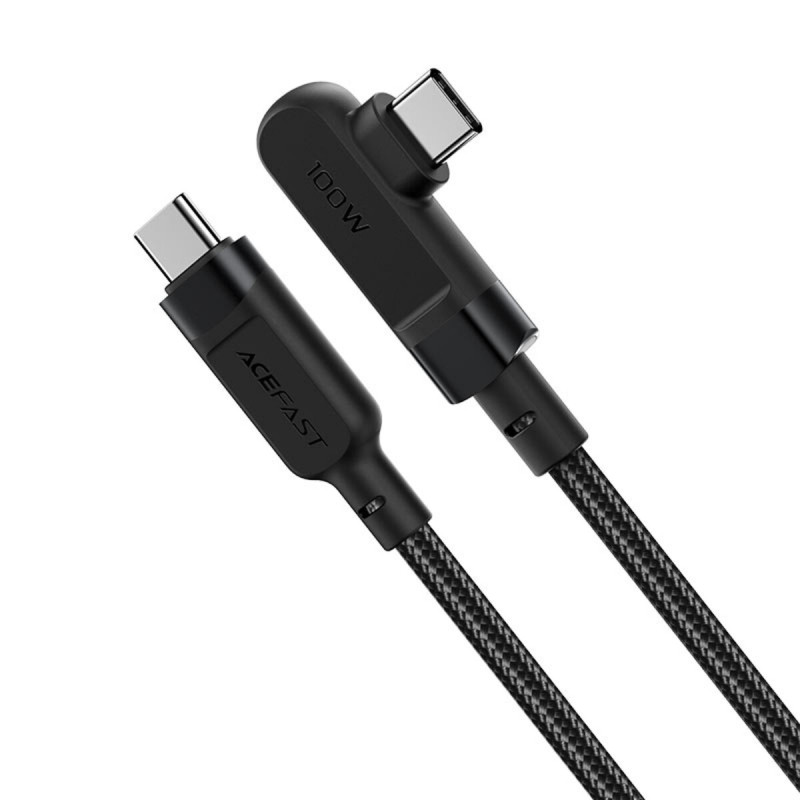 Кабель ACEFAST C5-03 Type-C to Type-C 5A, 100W, 2m, nylon, zinc connectors, Black (AFC5-03B)