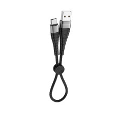 Кабель BOROFONE BX32 USB to Type-C 2.4A, 0.25m, nylon, aluminum+TPE connectors, Black (BX32CB0.25)