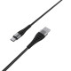 Кабель BOROFONE BX32 USB to Type-C 2.4A, 1m, nylon, aluminum+TPE connectors, Black (BX32CB)