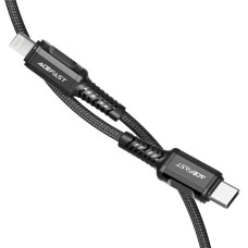 Кабель ACEFAST C1-01 Type-C to iP 3A, 1.2m, nylon, aluminum connectors, Black (AFC1-01B)