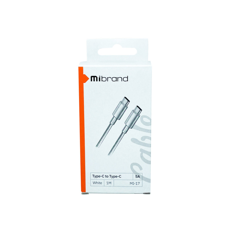 Кабель Mibrand MI-17 Flexible Charging Line Type-C for Type-C 5A 1m White (MIDC/17TTW)