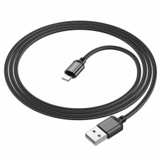 Кабель BOROFONE BX87 USB to iP 2.4A,1m, nylon, aluminum connectors, Black (BX87LB)