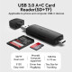 Картрідер Vention 2-in-1 USB 3.0 A+C Card Reader(SD+TF) Black Dual Drive Letter (CLKB0) (CLKB0)