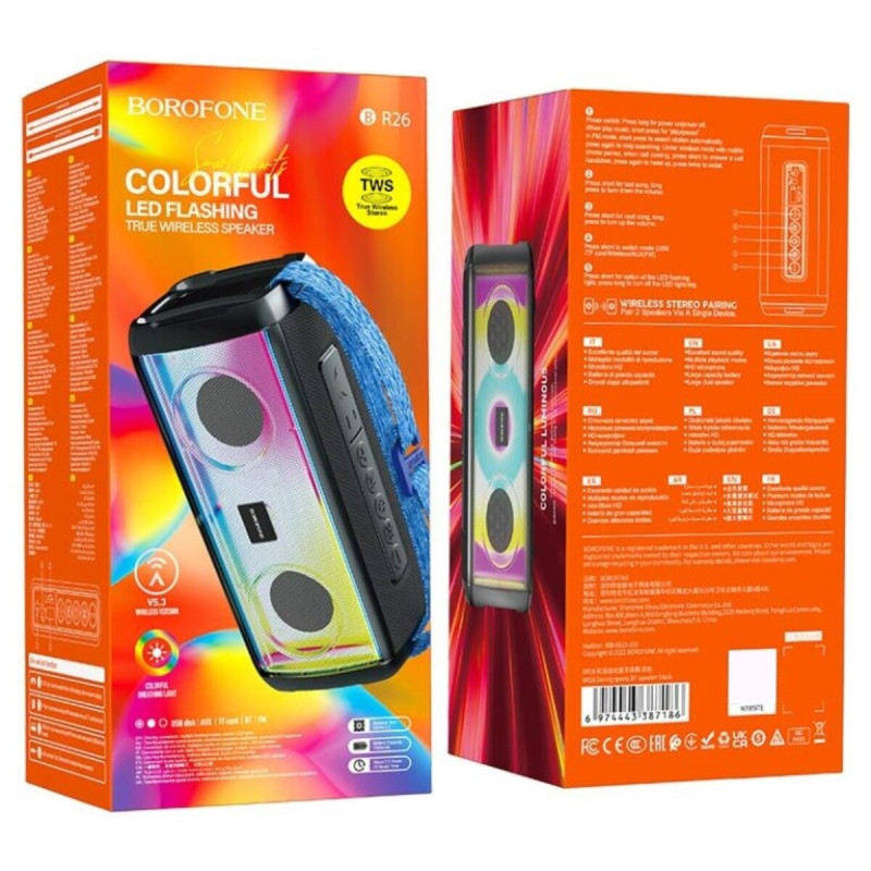 Портативна колонка BOROFONE BR26 Daring sports BT speaker Black (BR26B)