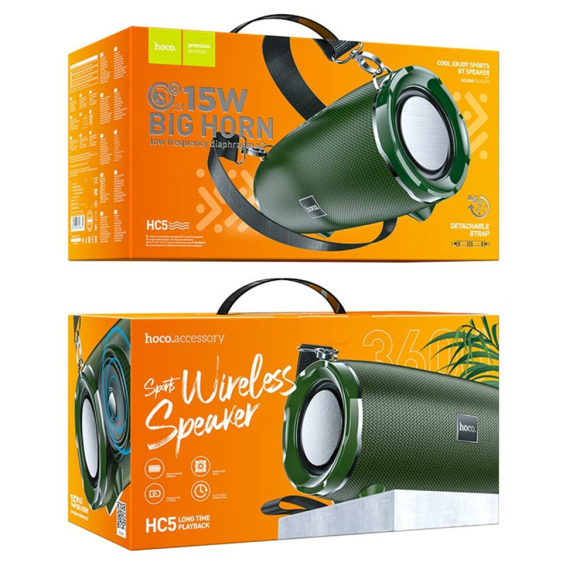 Портативна колонка HOCO HC5 Cool Enjoy sports BT speaker Dark Green (6931474746672)