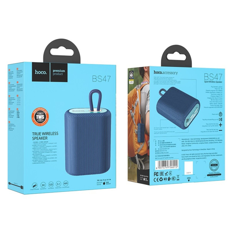 Портативна колонка HOCO BS47 Uno sports BT speaker Navy Blue (6931474756015)