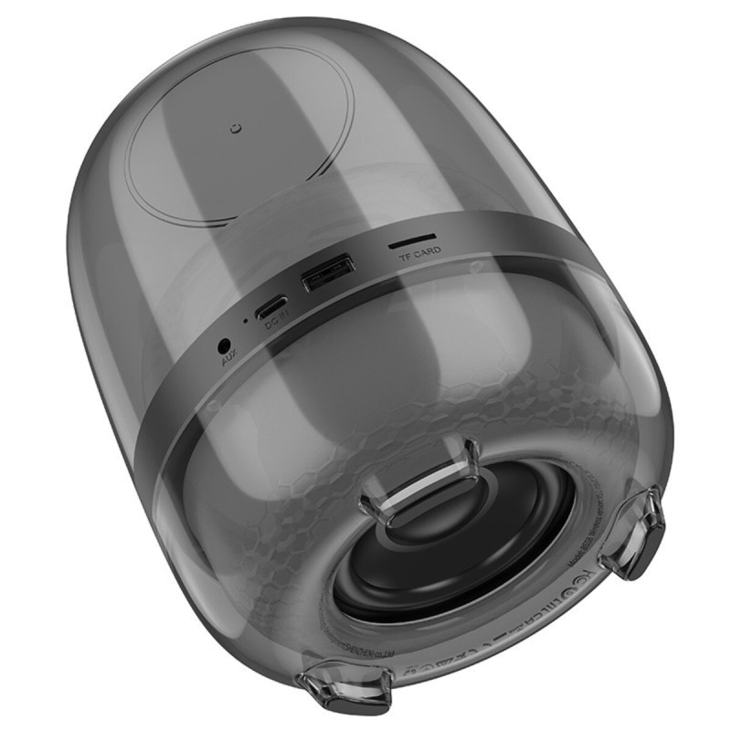 Портативна колонка HOCO BS58 Crystal colorful luminous BT speaker Magic Black Night (6942007600552)