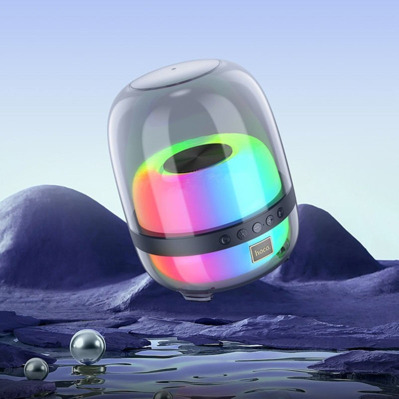 Портативна колонка HOCO BS58 Crystal colorful luminous BT speaker Magic Black Night (6942007600552)