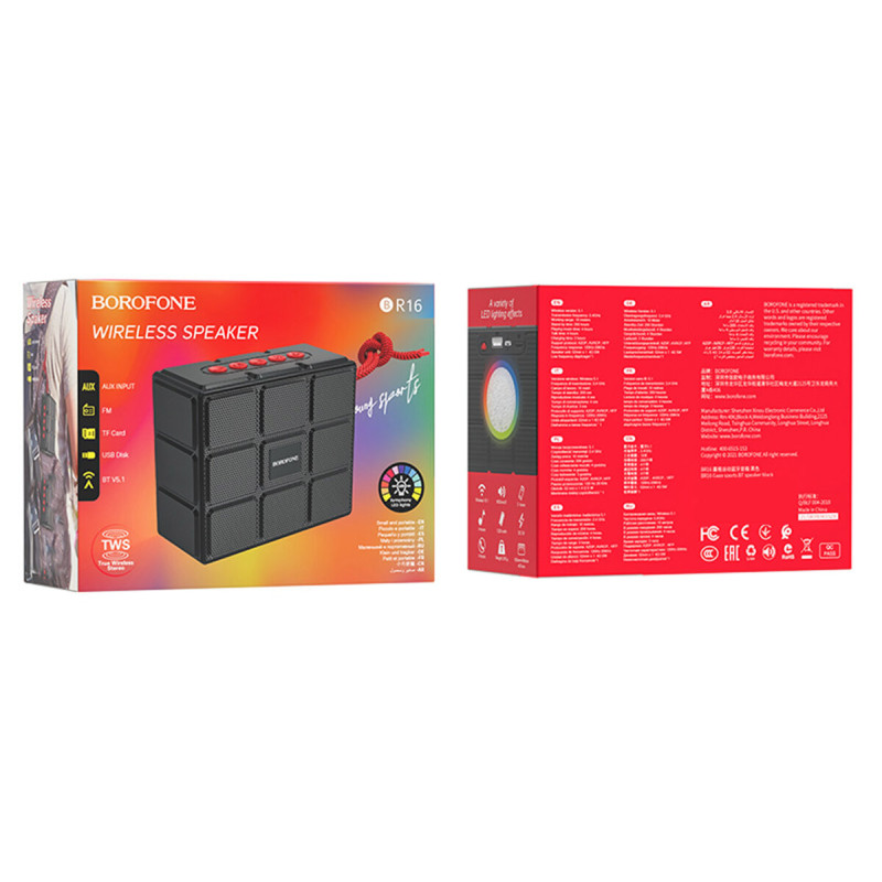 Портативна колонка BOROFONE BR16 Gage sports wireless speaker Black (BR16B)