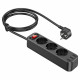 Мережевий подовжувач HOCO NS2 3-position extension cord socket(including 3*USB output) Black (6931474765161)