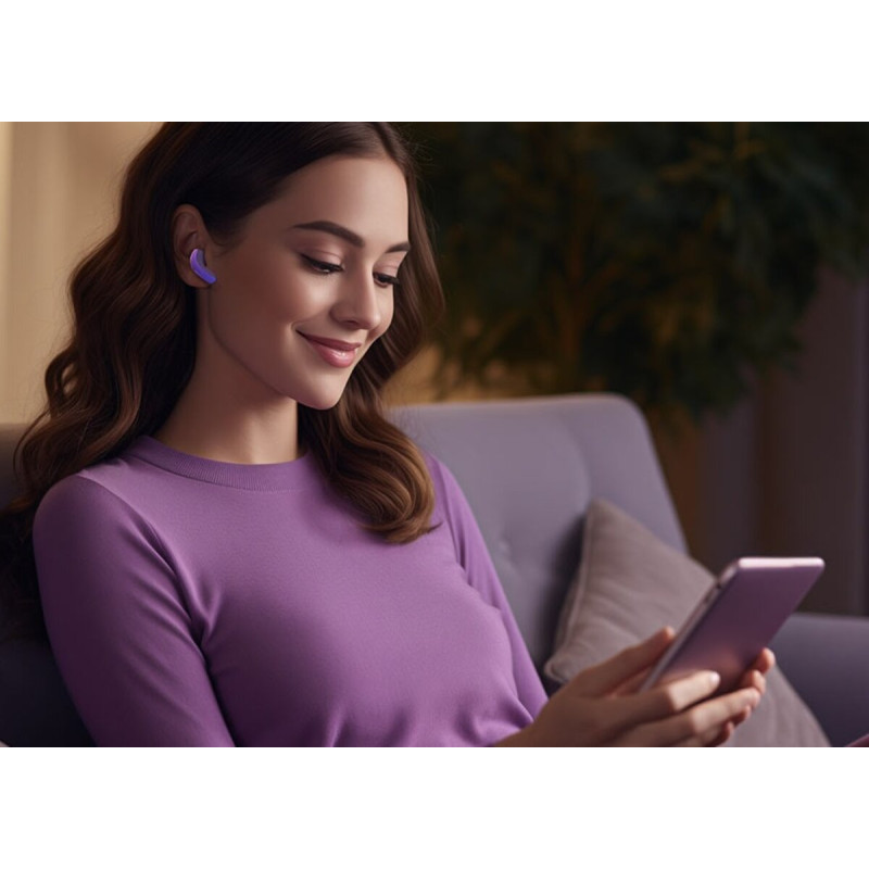 Навушники ACEFAST T9 Crystal (Air) color bluetooth earbuds Grape Purple (6974316282563)