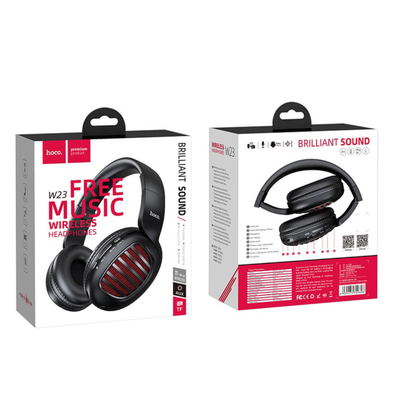 Навушники HOCO W23 Brilliant sound wireless headphones Black (6931474709608)