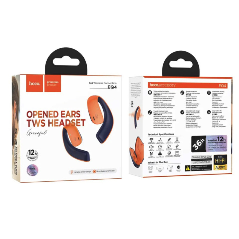 Навушники HOCO EQ4 Graceful true wireless BT headset Blue (6931474798619)