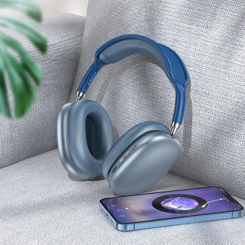 Навушники BOROFONE BO22 Elegant BT headphones Blue (6941991101700)