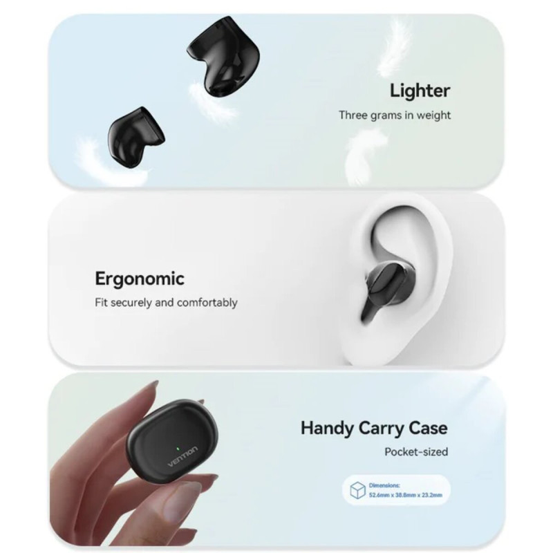 Навушники Vention True Wireless Bluetooth Earbuds Tiny T12 Black (NBLB0) (NBLB0)