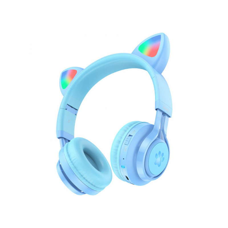 Навушники HOCO W39 Cat ear kids BT headphones Blue (6931474779250)