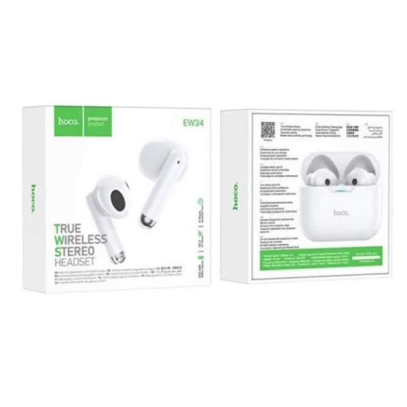 Навушники HOCO EW34 Full true wireless BT headset White (6931474791030)