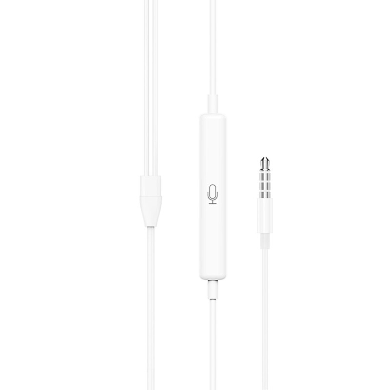 Навушники HOCO M101 Crystal joy wire-controlled earphones with microphone White (6931474782342)