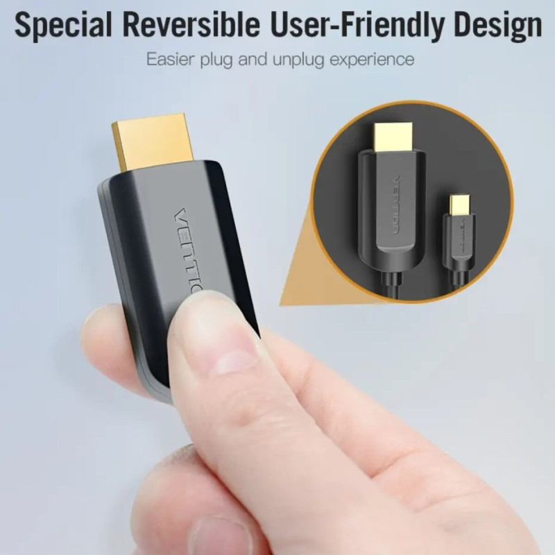 Кабель Vention Type-C to HDMI 4K 30Hz Cable 1.5M Black (CGUBG) (CGUBG)