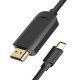 Кабель Vention Type-C to HDMI 4K 30Hz Cable 1.5M Black (CGUBG) (CGUBG)