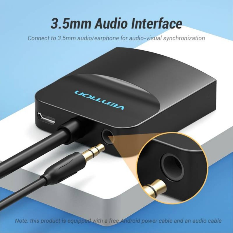 Адаптер Vention HDMI to VGA Converter with Female Micro USB and Audio Port 0.15M Black (42161) (42161)
