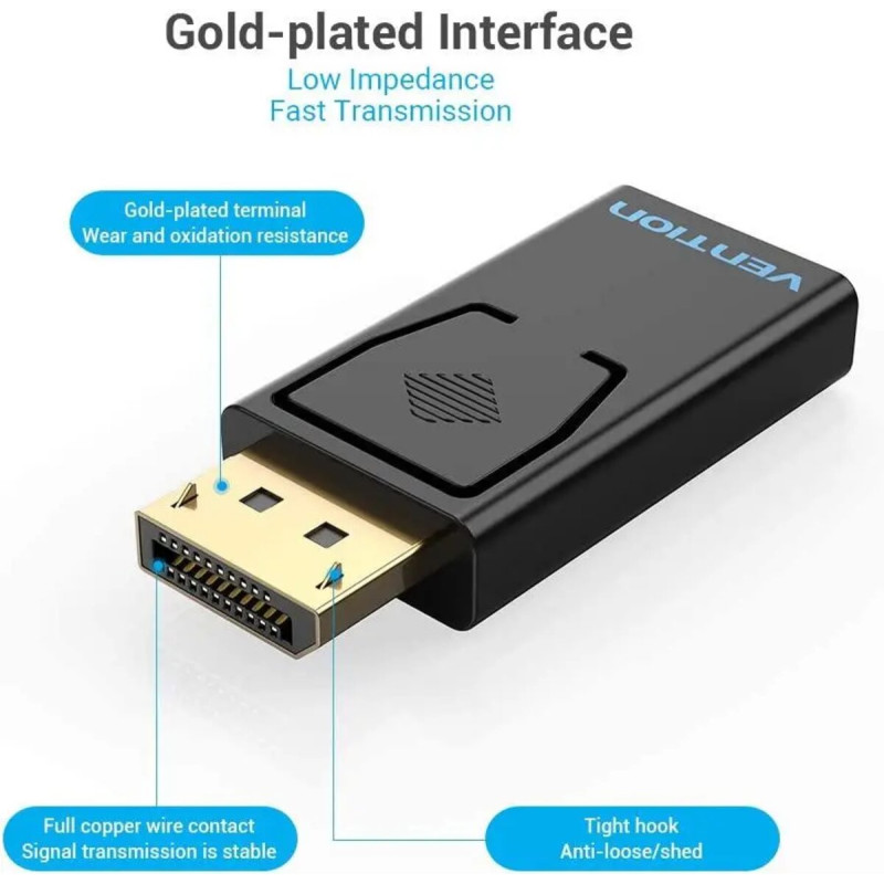 Адаптер Vention DP Male to HDMI Female Adapter Black (HBKB0) (HBKB0)