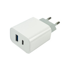 Мережевий зарядний пристрій Mibrand MI-15 20W PD + Quick Charger USB-A + USB-C White (MIWC/15UCW)