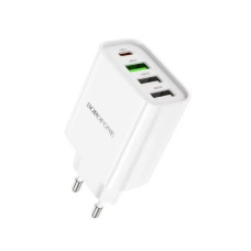 Мережевий зарядний пристрій BOROFONE BA79A Clever four-port PD20W(1C3A) White (6941991102691)