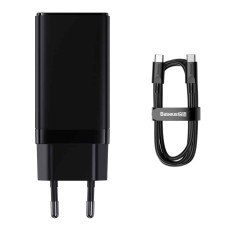 МЗП Baseus GaN3 Pro Fast Charger 2C+U 65W (Cable Type-C  to Type-C 100W(20V/5A) 1m) Black (CCGP050101)