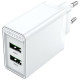 Зарядний пристрій Vention Two-Port USB(A+A) Wall Charger (18W/18W) EU-Plug White (FBAW0-EU) (FBAW0-EU)