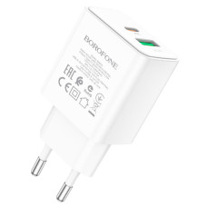 Мережевий зарядний пристрій BOROFONE BA67A PD20W+QC3.0 charger White (BA67AW)