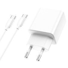 Мережевий зарядний пристрій BOROFONE BA67A PD20W+QC3.0 charger set(Type-C to Type-C) White (BA67ACCW)