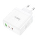 Мережевий зарядний пристрій HOCO N30 Glory PD65W three-port(2C1A) fast charger White (6931474784155)