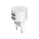 Мережевий зарядний пристрій BOROFONE BA23A Brilliant dual port charger set(Lightning) White (BA23ALW)