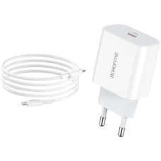 Мережевий зарядний пристрій BOROFONE BA38A Plus Speedy PD20W charger set (Type-C to Lightning) White (BA38ALW)