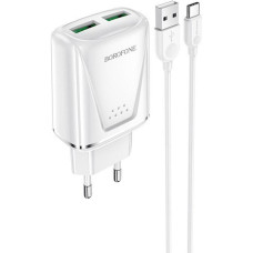 Мережевий зарядний пристрій BOROFONE BA54A Wide road dual port QC3.0 charger (Type-C) 18W White (BA54ACW)