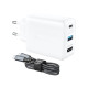 Мережевий зарядний пристрій ACEFAST A17 65W GaN multi-function HUB charger set White (AFA17W)