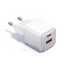 Мережевий зарядний пристрій Usams US-CC189 PD30W+QC3.0 A+C Dual-port Fast Charger (EU)--X-ron Series White (CC189TC02)