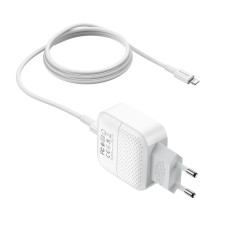 Мережевий зарядний пристрій BOROFONE BA46A Premium PD + QC3.0 (Type-C to Lightning) 18W White (BA46ACLW)