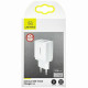 Мережевий зарядний пристрій Usams US-CC090 T24 2.1A Dual USB Travel Charger (EU) White (CC90TC01)