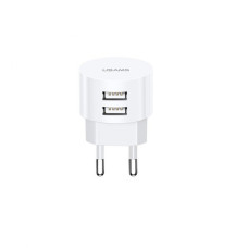 Мережевий зарядний пристрій Usams US-CC080 T20 Dual USB Round Travel Charger (EU) White (CC80TC01)