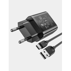 Мережевий зарядний пристрій BOROFONE BA68A Glacier single port charger set(Type-C) Black (BA68ACB)