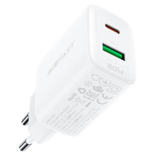 Мережевий зарядний пристрій ACEFAST A25 PD20W (USB-C+USB-A) dual port charger White (AFA25W)