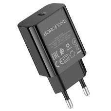 Мережевий зарядний пристрій BOROFONE BA65A Single port PD20W charger Black (BA65AB)