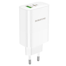 Мережевий зарядний пристрій BOROFONE BN10 Sunlight PD65W dual port(1A1C) charger White (6974443388190)