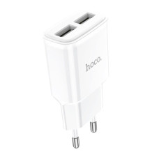 Мережевий зарядний пристрій HOCO C88A Star round dual port charger White (6931474749499)