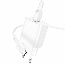 Мережевий зарядний пристрій BOROFONE BA72A Spring single port QC3.0 charger set(Type-C) White (BA72ACW)